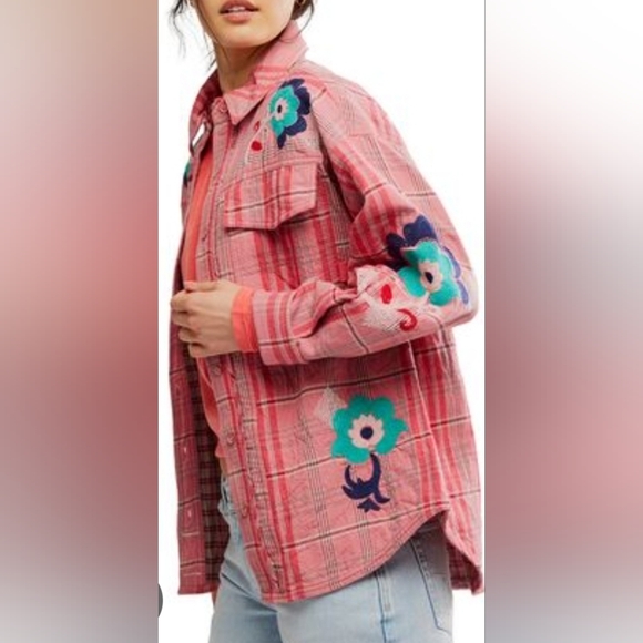 Free People We The Free Embroidered Sashiko Shirt - Picture 3 of 11